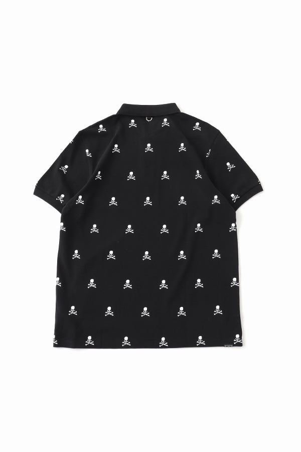 FRED PERRY × MASTERMIND WORLD ALL-OVER SKULL FRED PERRY SHIRT