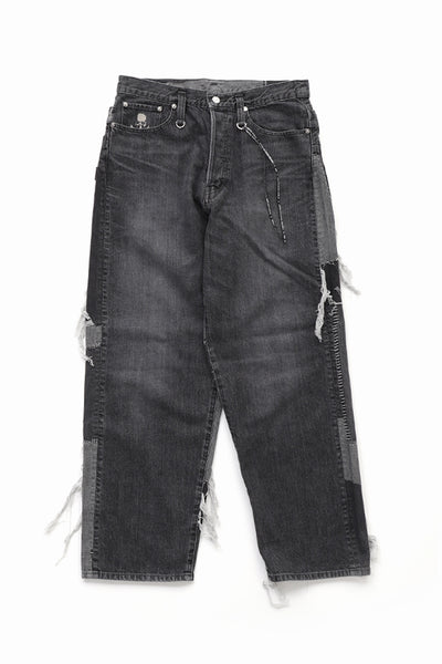 MW PATCHWORK JACQUARD WIDE DENIM PANTS – MASTERMIND TOKYO 公式